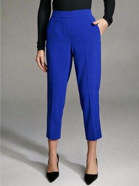 Conan Cropped Crepe Trousers in Royal Blue